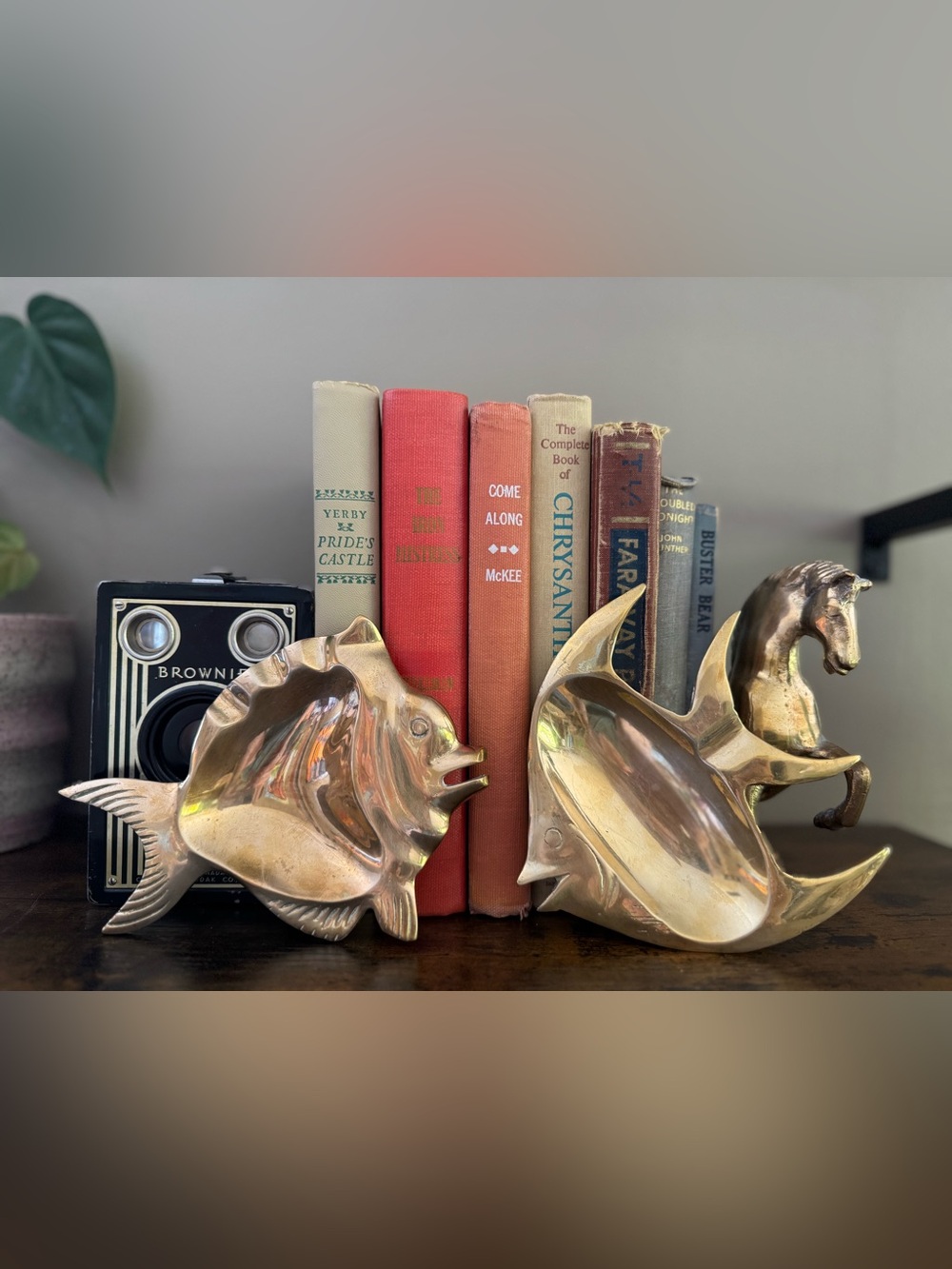 ✨Vintage Pair Brass Fish Ash Trays / Catch Alls✨ Regency MCM Brass